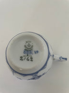 Royal Copenhagen Musselmalet Riflet kaffekop med underkop nr. 1/2162