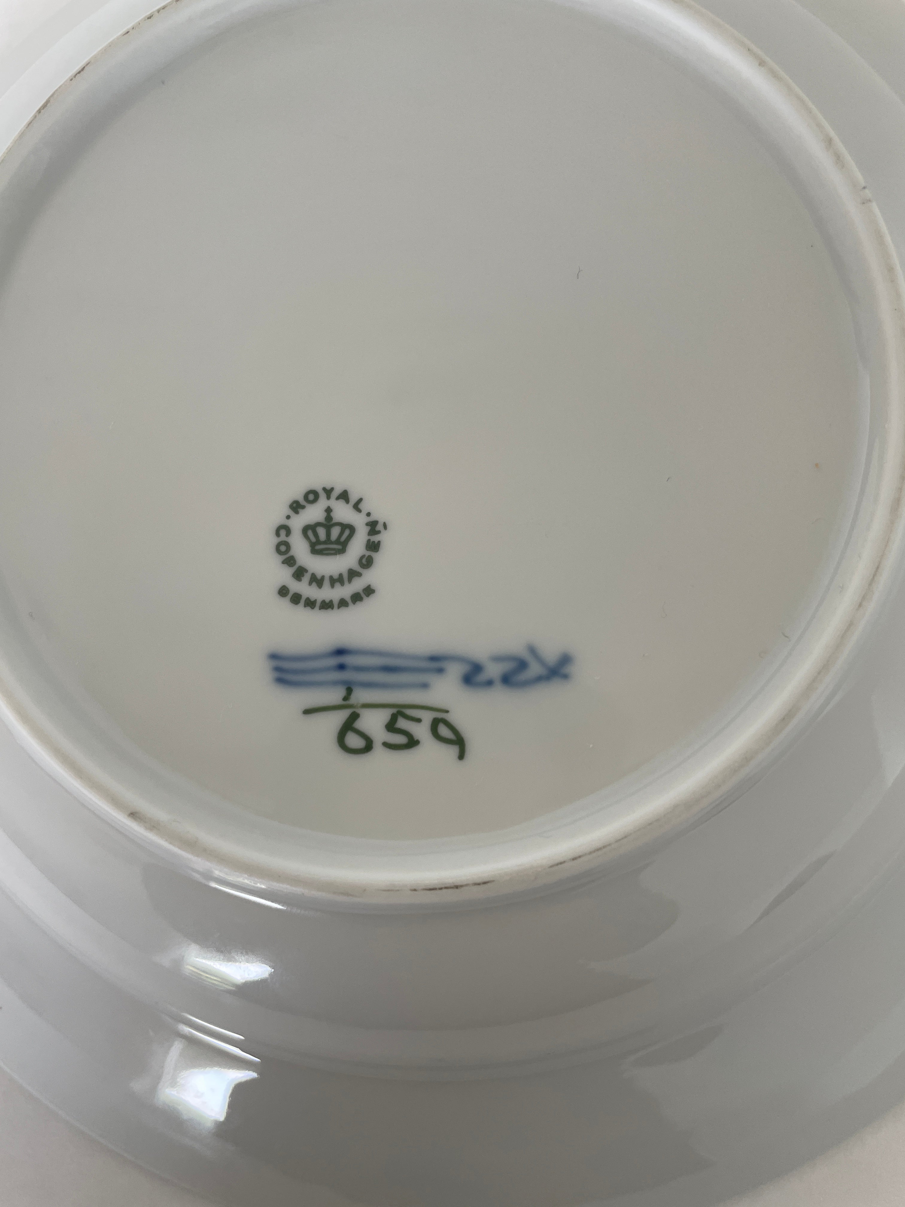Royal Copenhagen Musselmalet Halvblonde dyb tallerken nr. 1/659