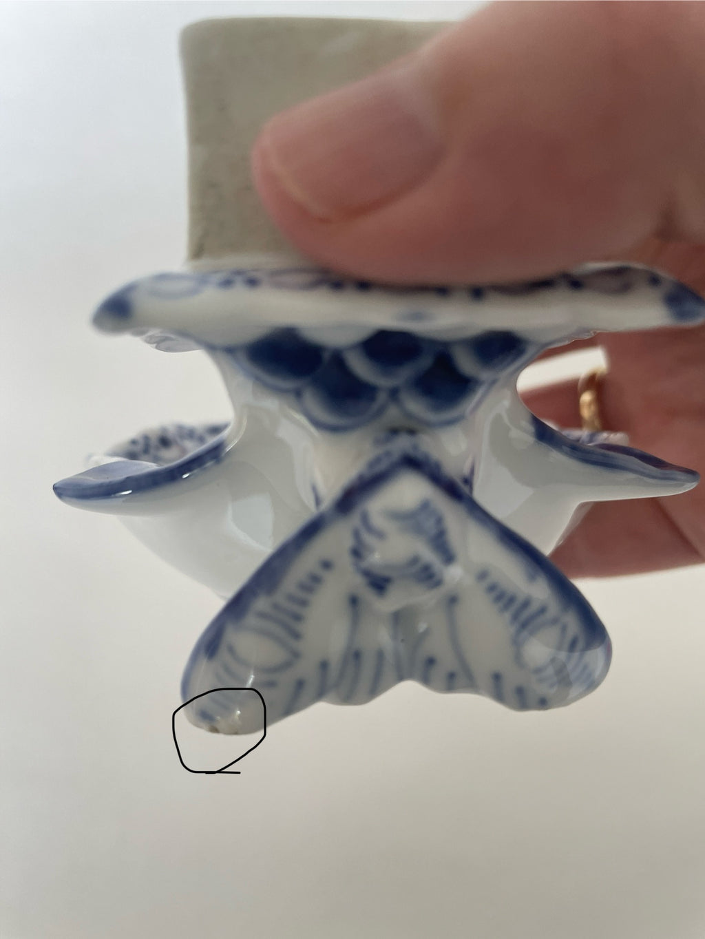 Royal Copenhagen Musselmalet Halvblonde tændstikholder nr. 1/546