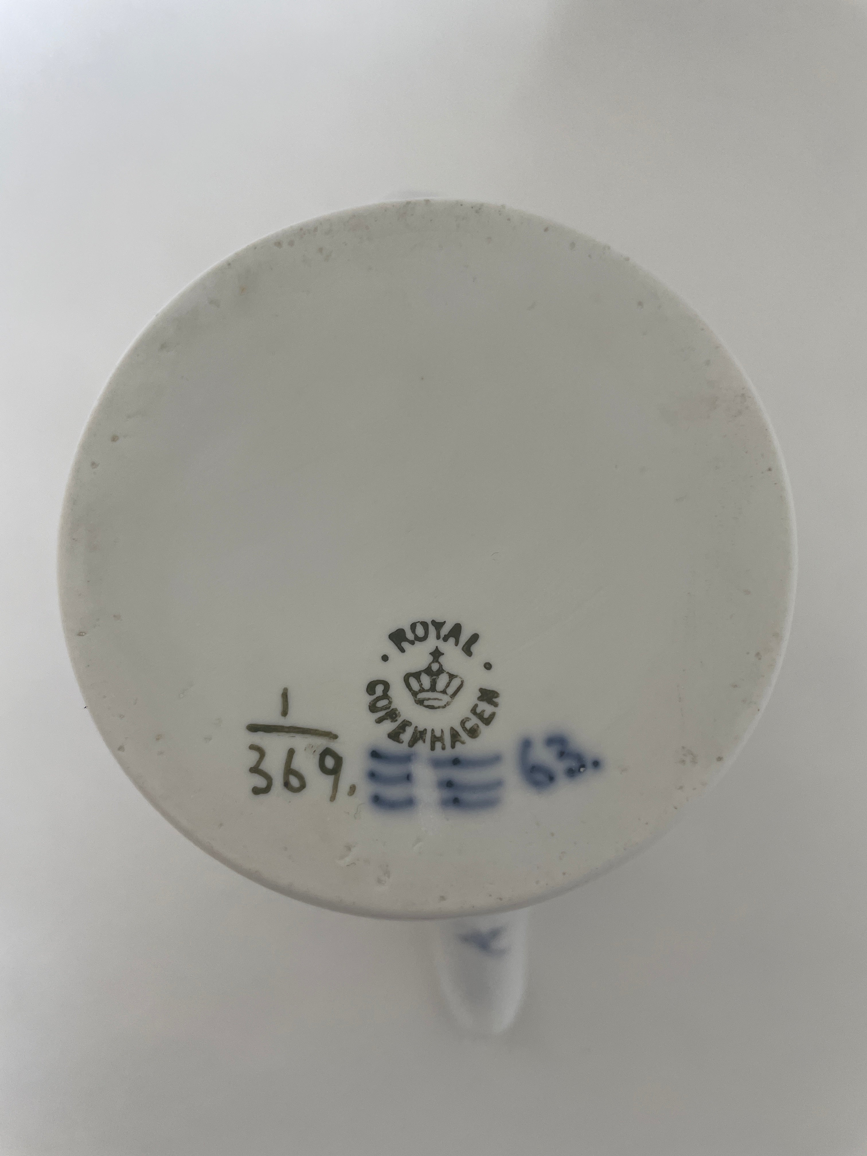 Royal Copenhagen Musselmalet kaffekande med låg nr. 1/369