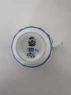Royal Copenhagen Musselmalet Halvblonde sennepskrukke med låg nr. 1/744