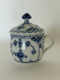 Royal Copenhagen Musselmalet Halvblonde sennepskrukke med låg nr. 1/744