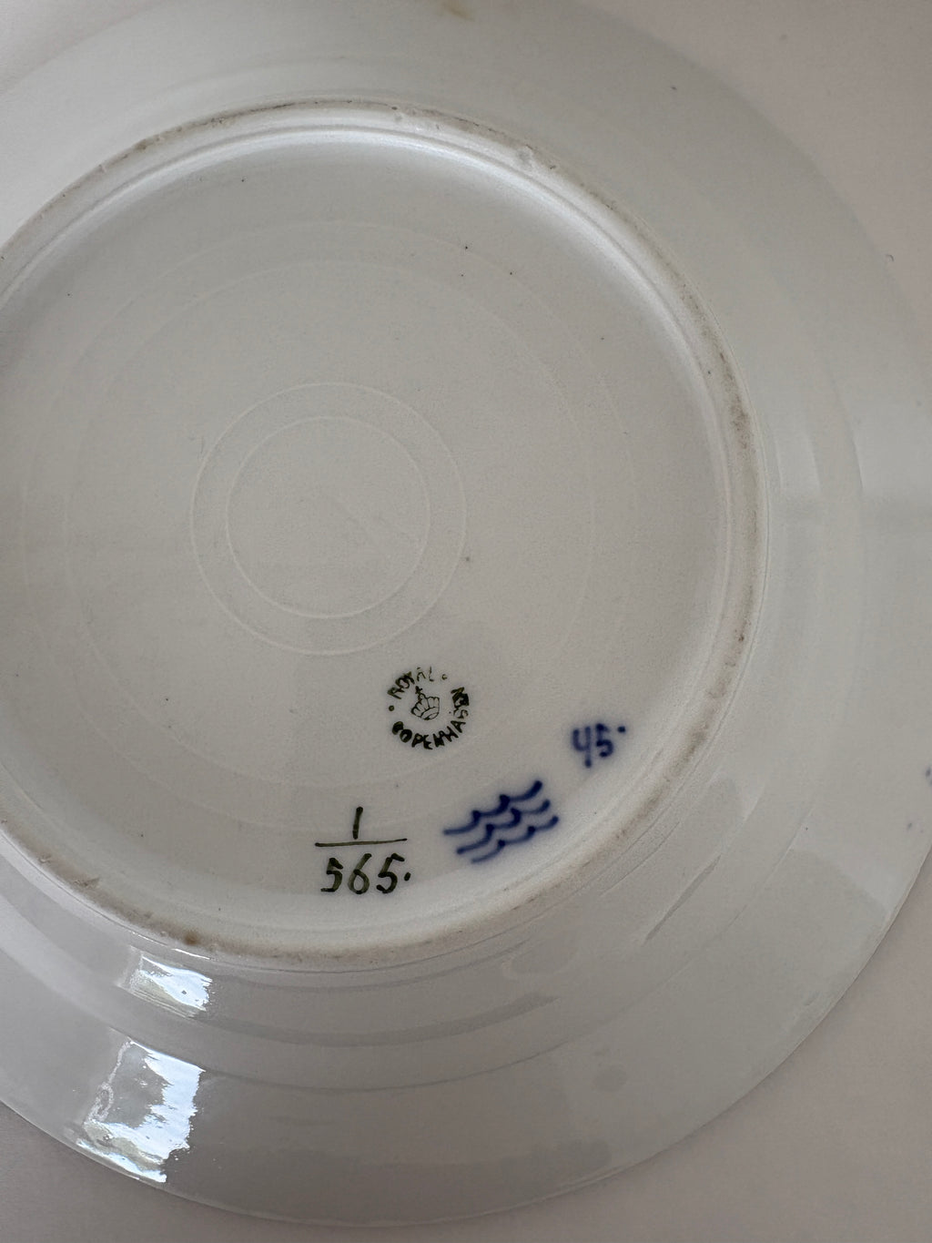 Royal Copenhagen Musselmalet Halvblonde dyb tallerken nr. 1/565