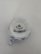Royal Copenhagen Musselmalet Helblonde djævlehoved kaffekop og underkop med guld nr. 1/1036.