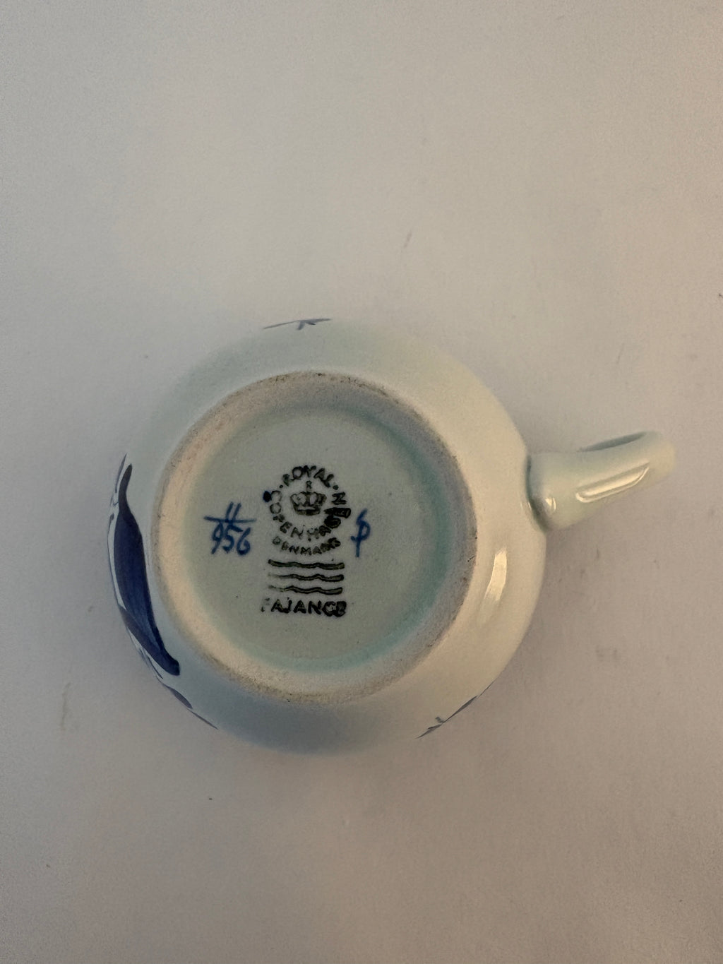 Royal Copenhagen/Aluminia Tranquebar stor kaffekop med underkop nr. 956
