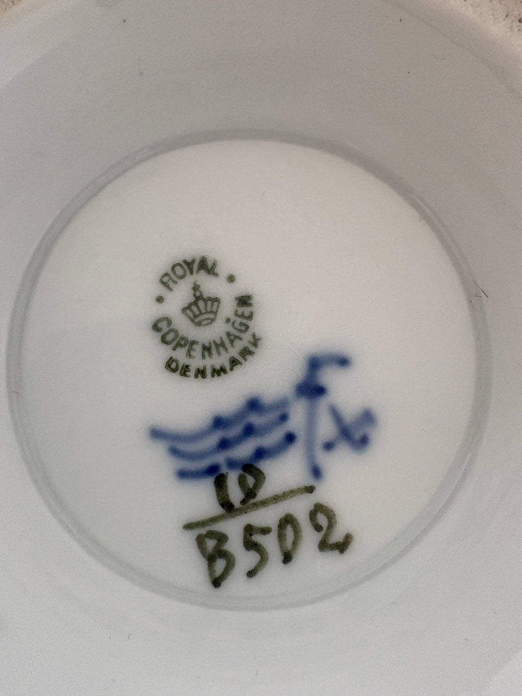 Royal Copenhagen Blå Blomst kantet kaffekande med låg nr. 10/8502